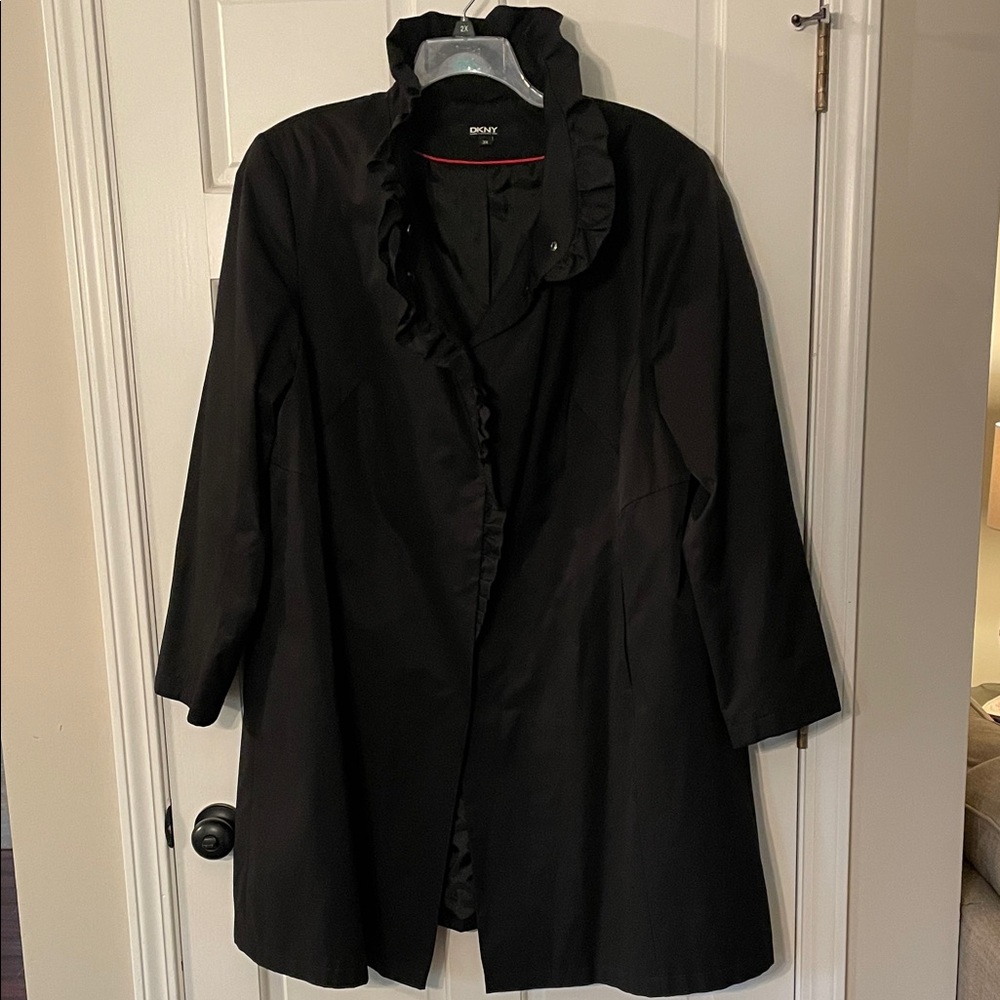 DKNY Ruffle Trench Coat